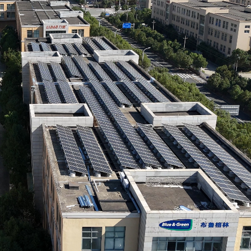 Sistema de montagem fotovoltaica de telhado plano